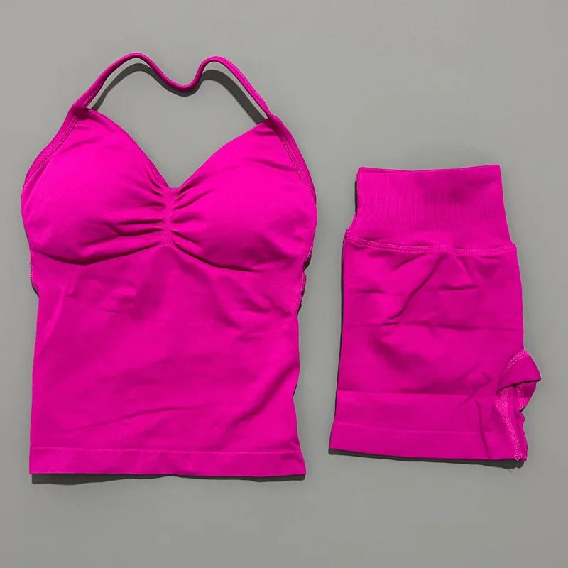 2-Piece Strappy Ribbed Workout Set
