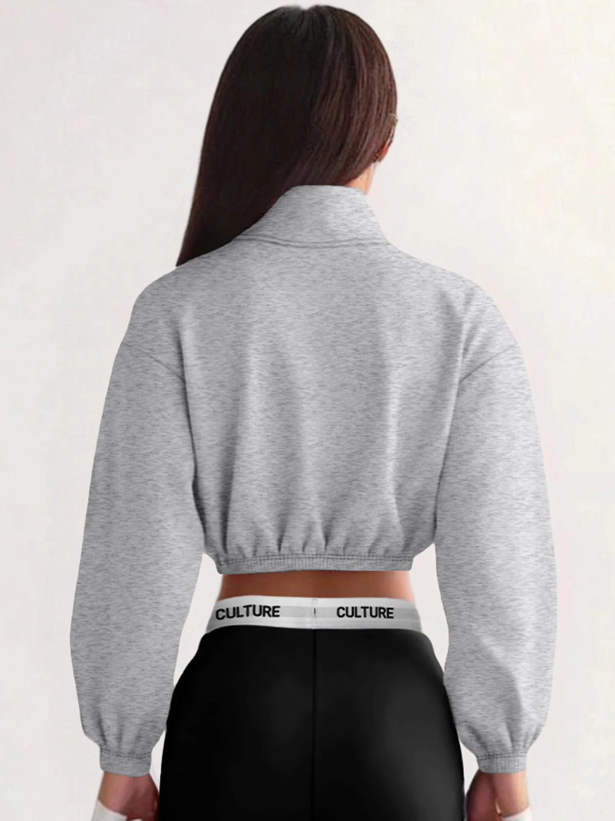 Zip Pullover –  Ribbed Waist Sweatshirt