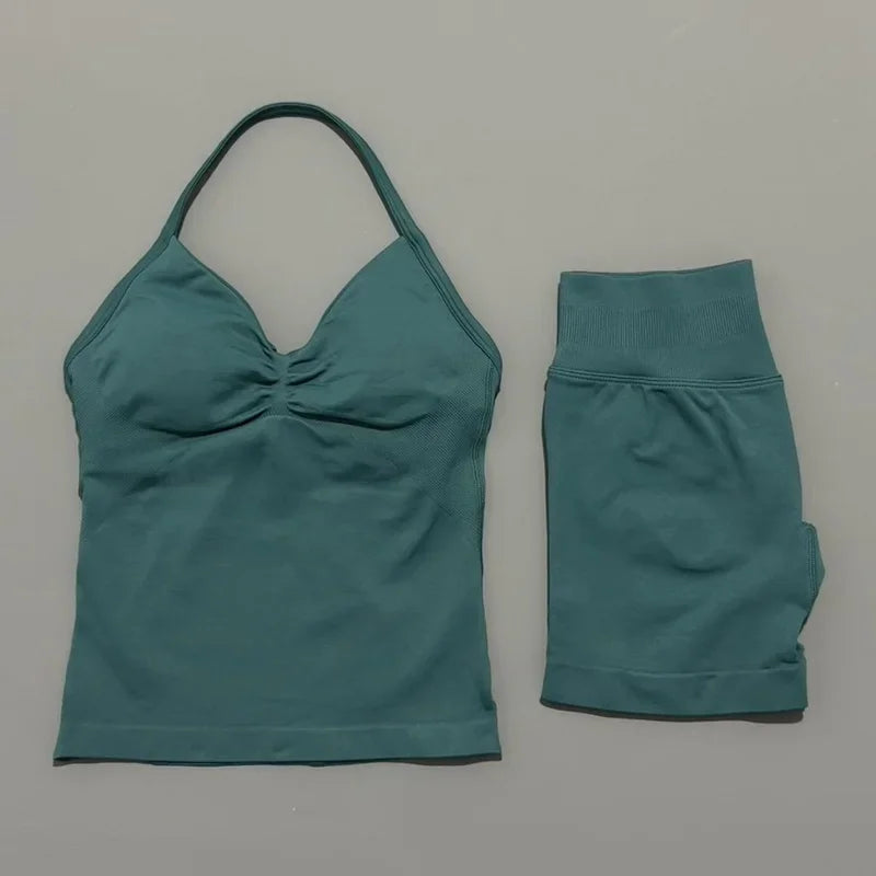 2-Piece Strappy Ribbed Workout Set