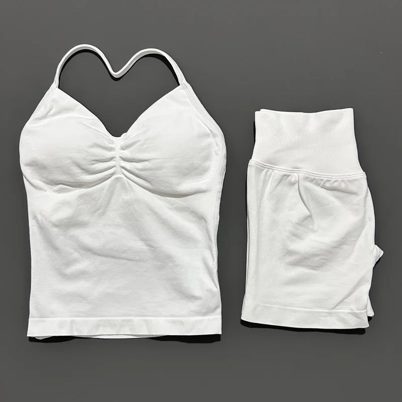 2-Piece Strappy Ribbed Workout Set