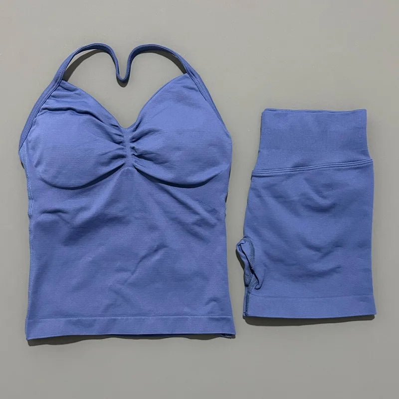 2-Piece Strappy Ribbed Workout Set