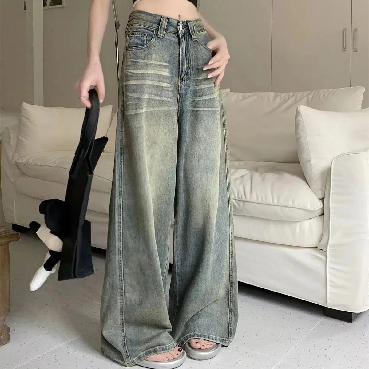 High Waist Wide Leg Baggy Jeans