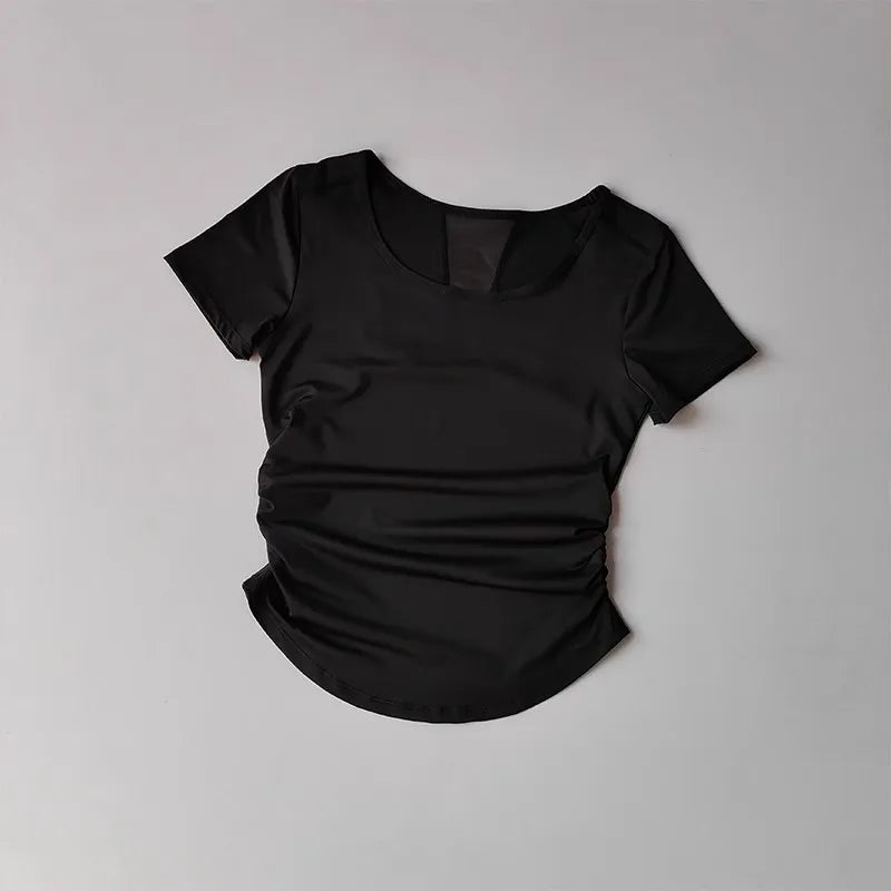 Mesh Splicing Yoga Top