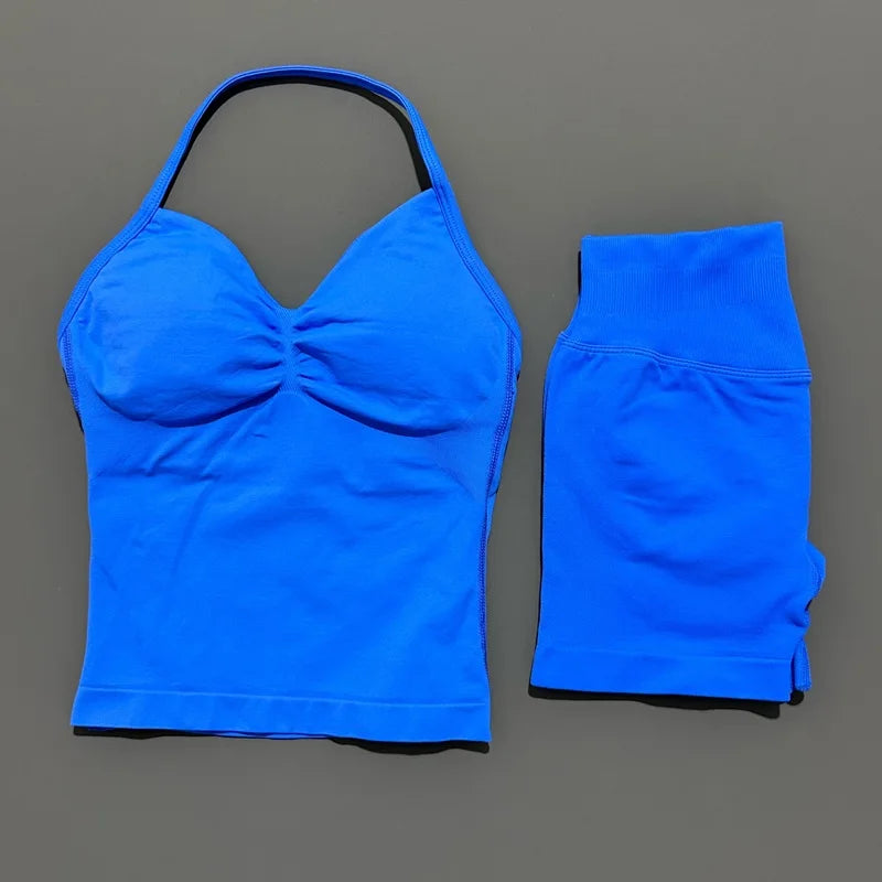 2-Piece Strappy Ribbed Workout Set