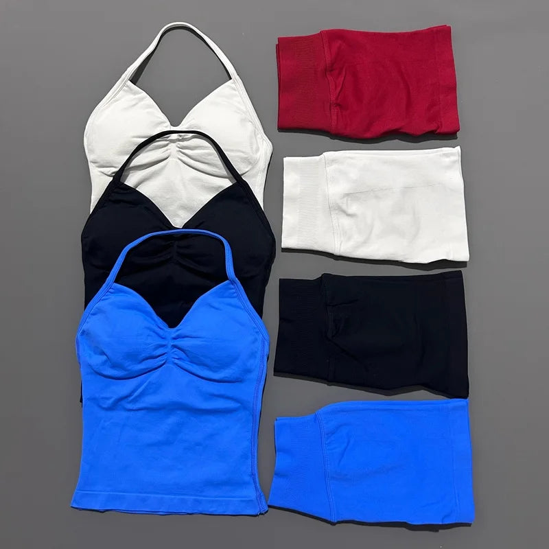 2-Piece Strappy Ribbed Workout Set