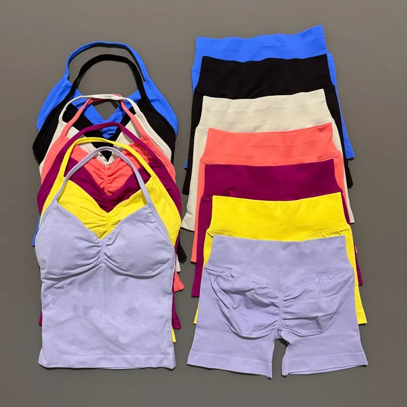 2-Piece Strappy Ribbed Workout Set