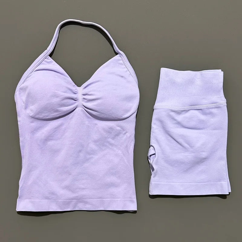 2-Piece Strappy Ribbed Workout Set