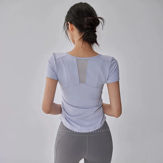 Mesh Splicing Yoga Top