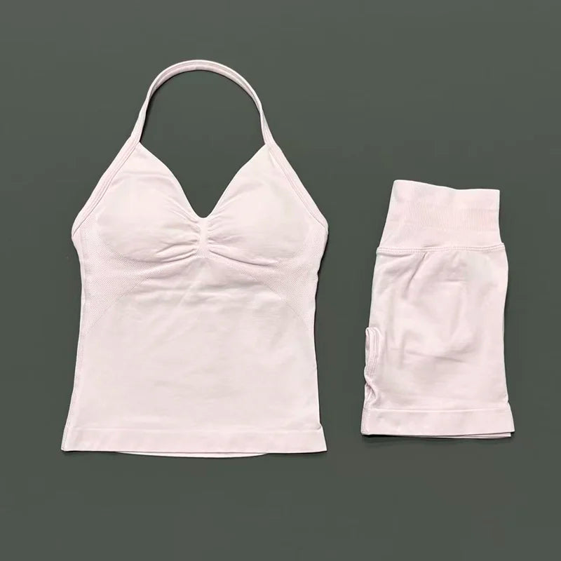 2-Piece Strappy Ribbed Workout Set