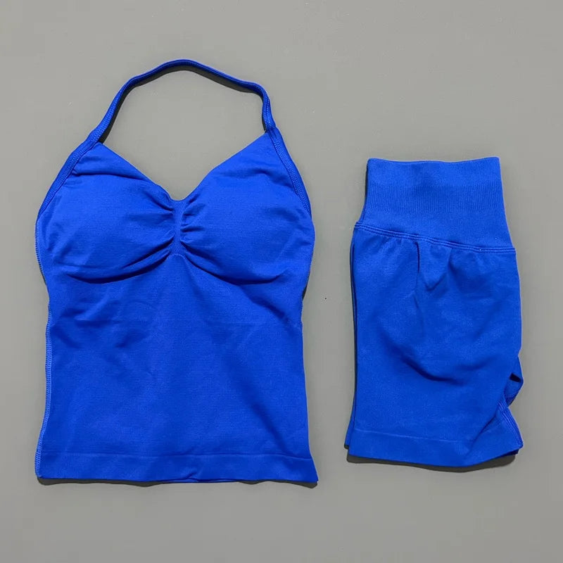 2-Piece Strappy Ribbed Workout Set