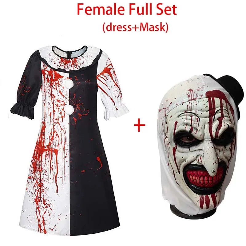 Bloody Killer Clown Costume – Halloween Horror Jumpsuit