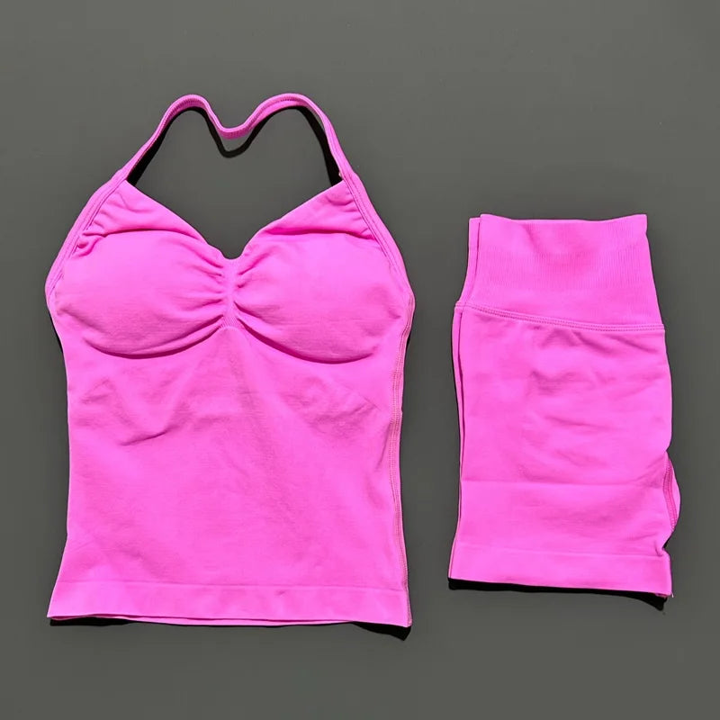 2-Piece Strappy Ribbed Workout Set