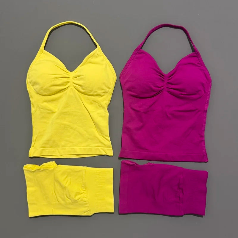 2-Piece Strappy Ribbed Workout Set