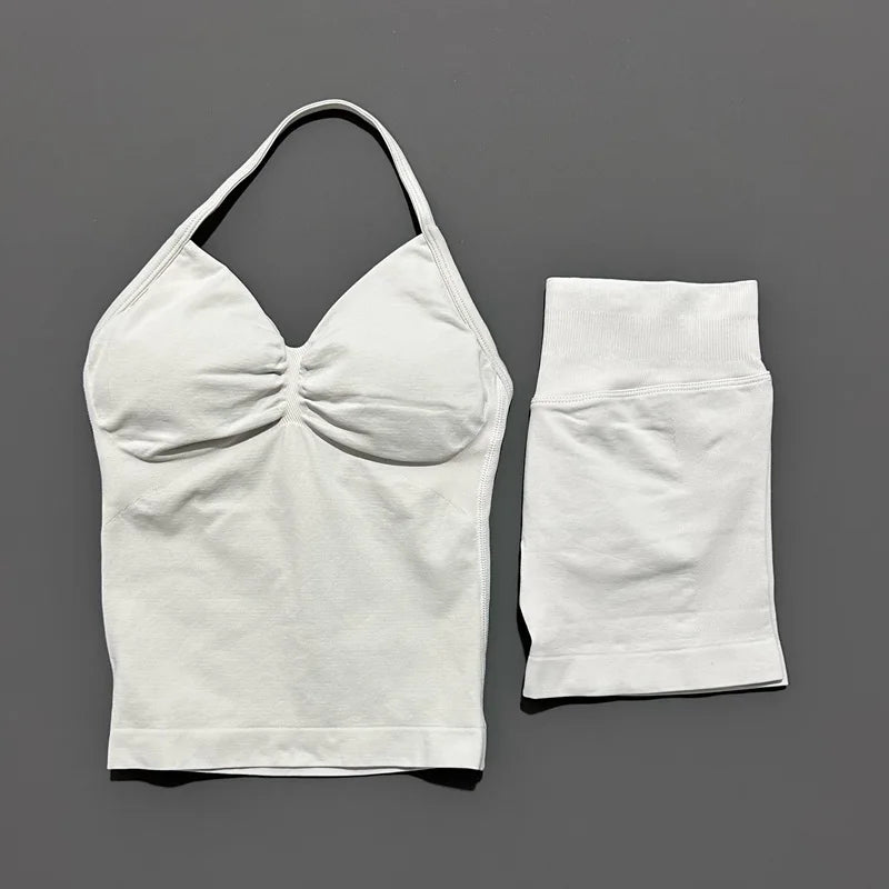 2-Piece Strappy Ribbed Workout Set