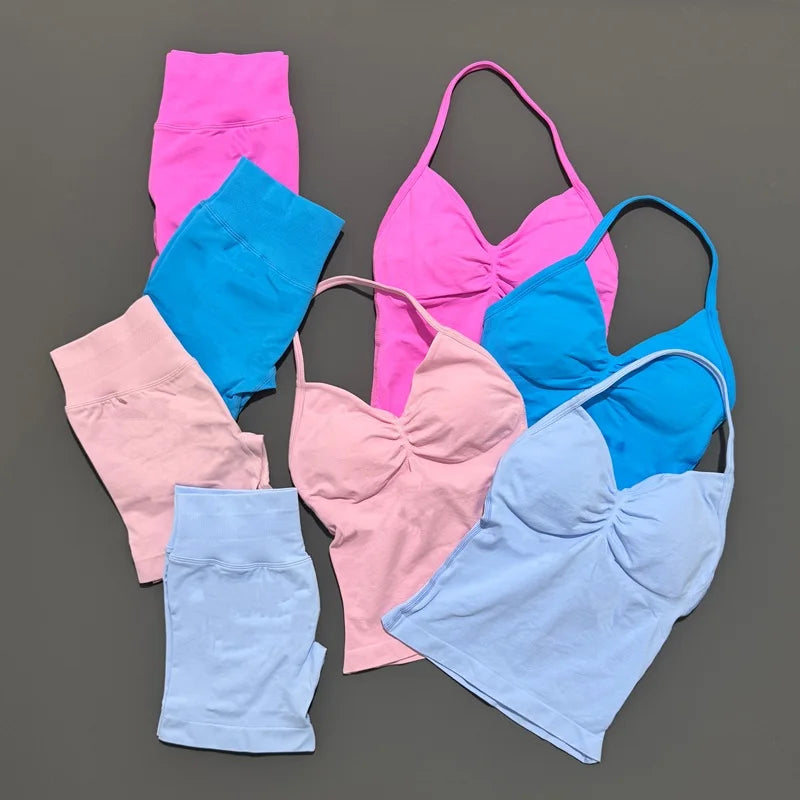 2-Piece Strappy Ribbed Workout Set