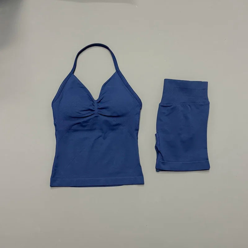 2-Piece Strappy Ribbed Workout Set