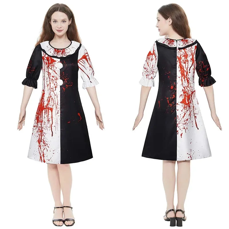 Bloody Killer Clown Costume – Halloween Horror Jumpsuit