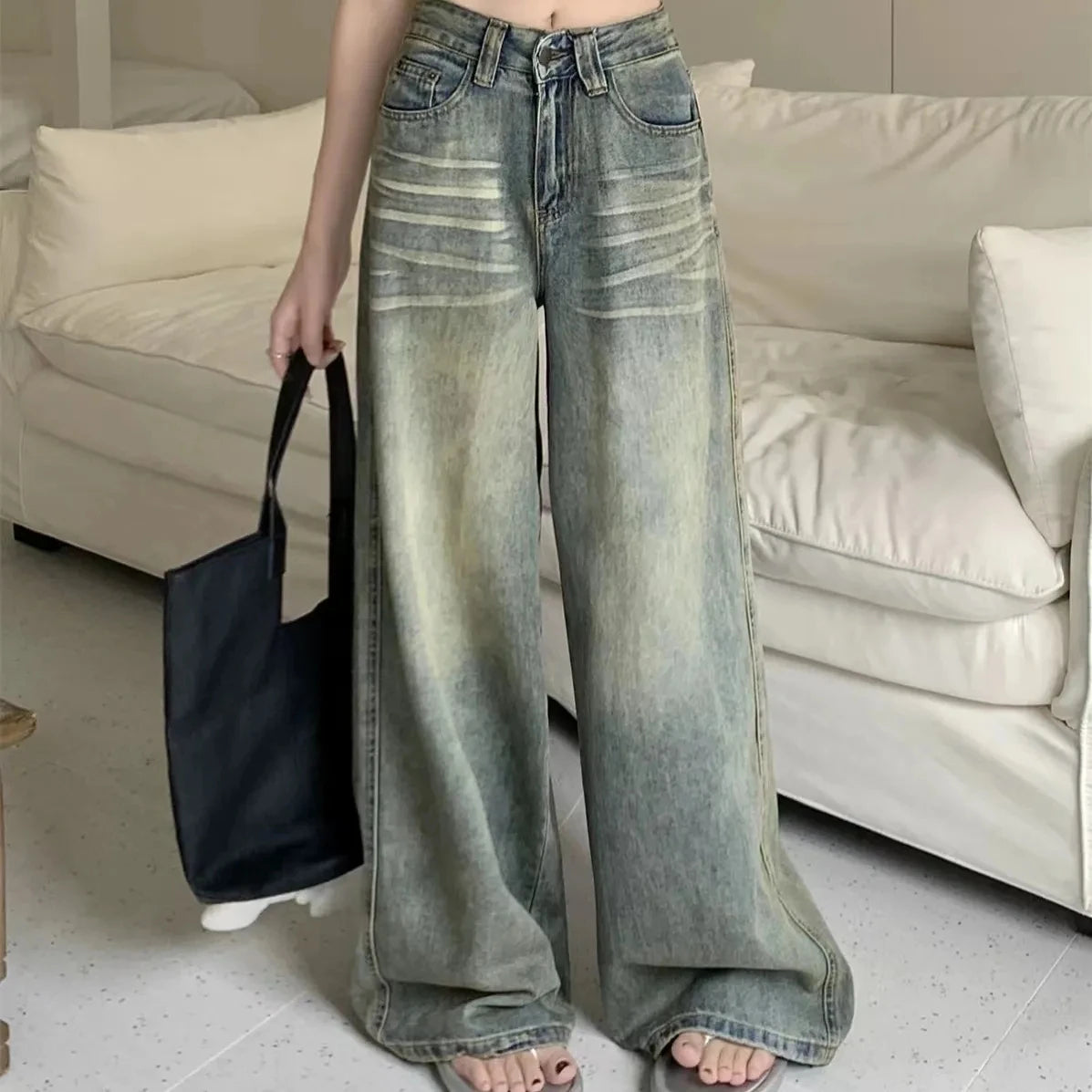 High Waist Wide Leg Baggy Jeans