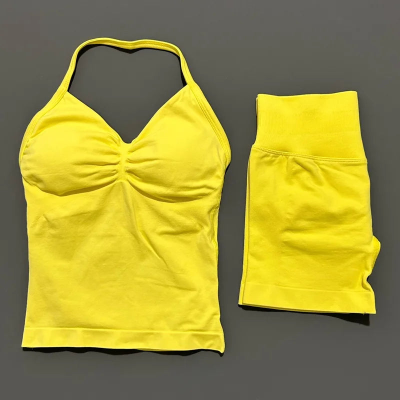 2-Piece Strappy Ribbed Workout Set