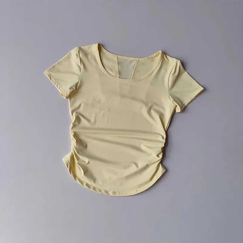 Mesh Splicing Yoga Top