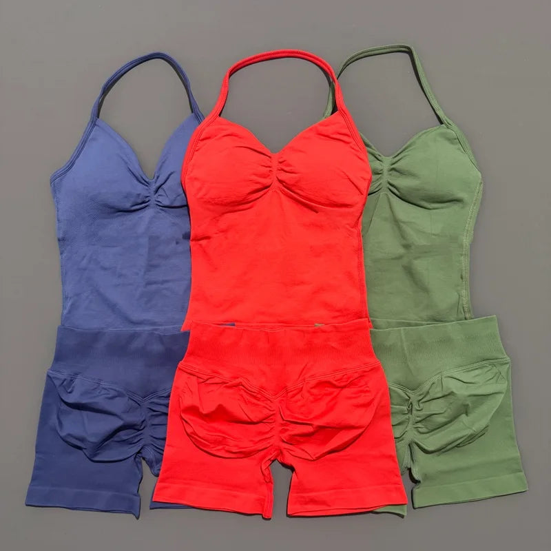 2-Piece Strappy Ribbed Workout Set