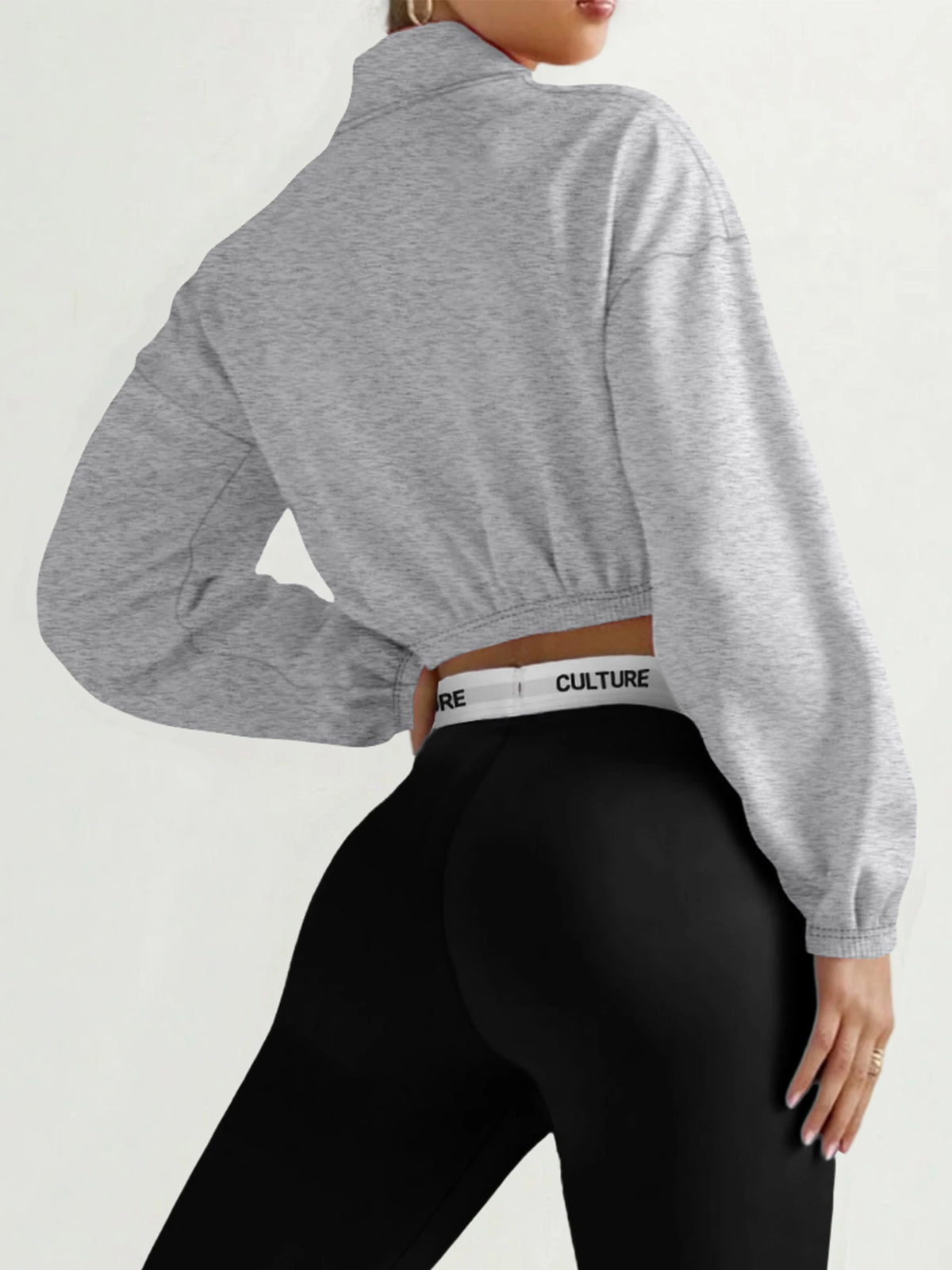 Zip Pullover –  Ribbed Waist Sweatshirt